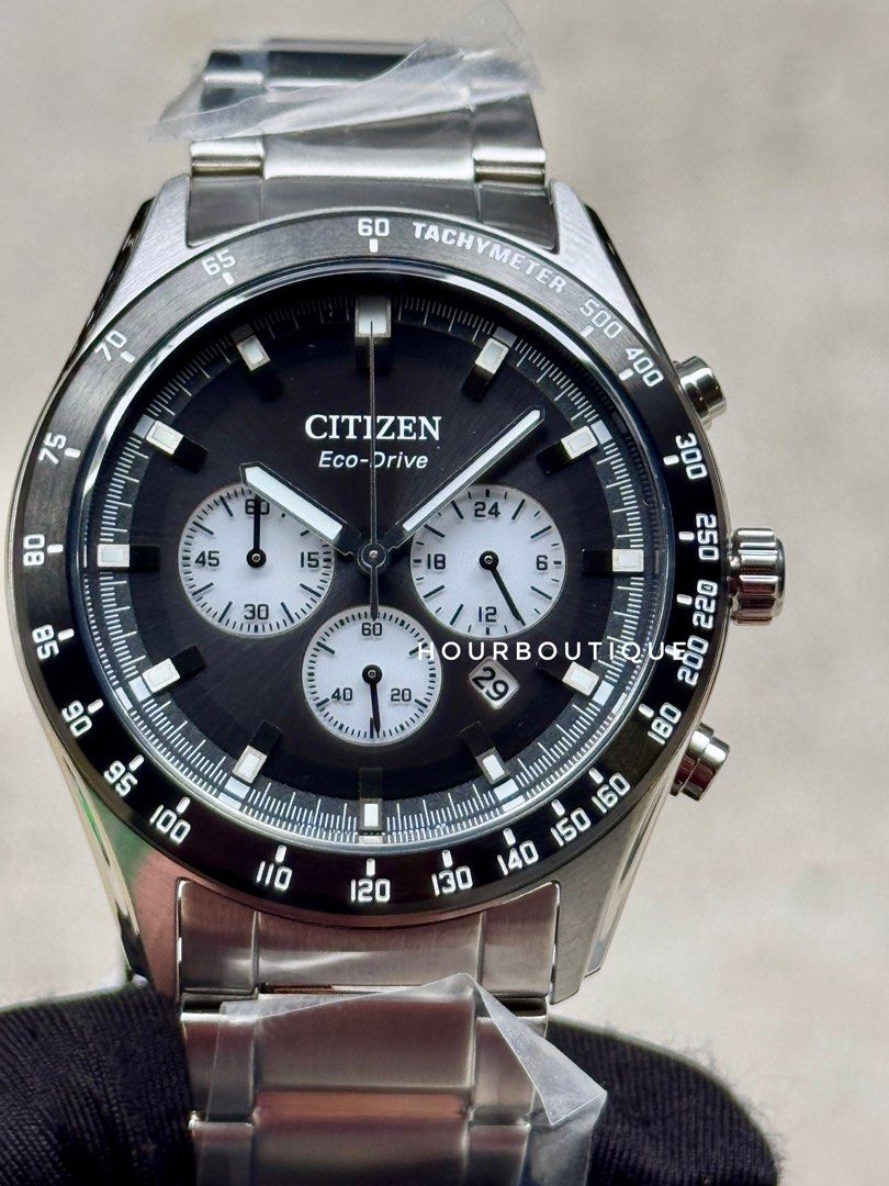 Brand New Citizen Eco-Drive Black Dial Chronograph Watch CA4674-58E