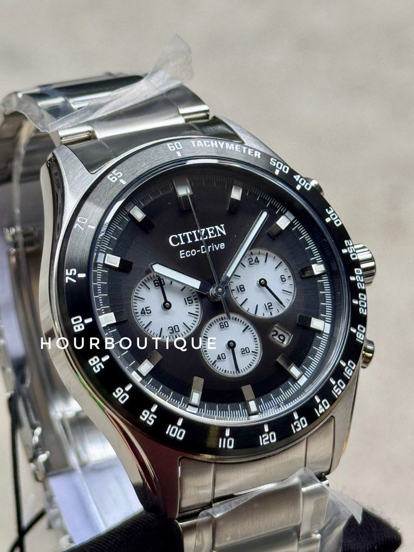 Brand New Citizen Eco-Drive Black Dial Chronograph Watch CA4674-58E