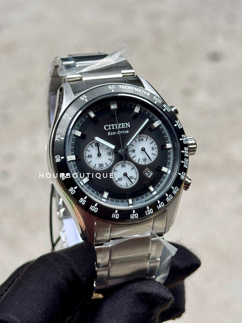 Brand New Citizen Eco-Drive Black Dial Chronograph Watch CA4674-58E