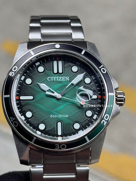 Brand New Citizen Eco-Drive Green Dial Mens Sports Watch AW1816-89L