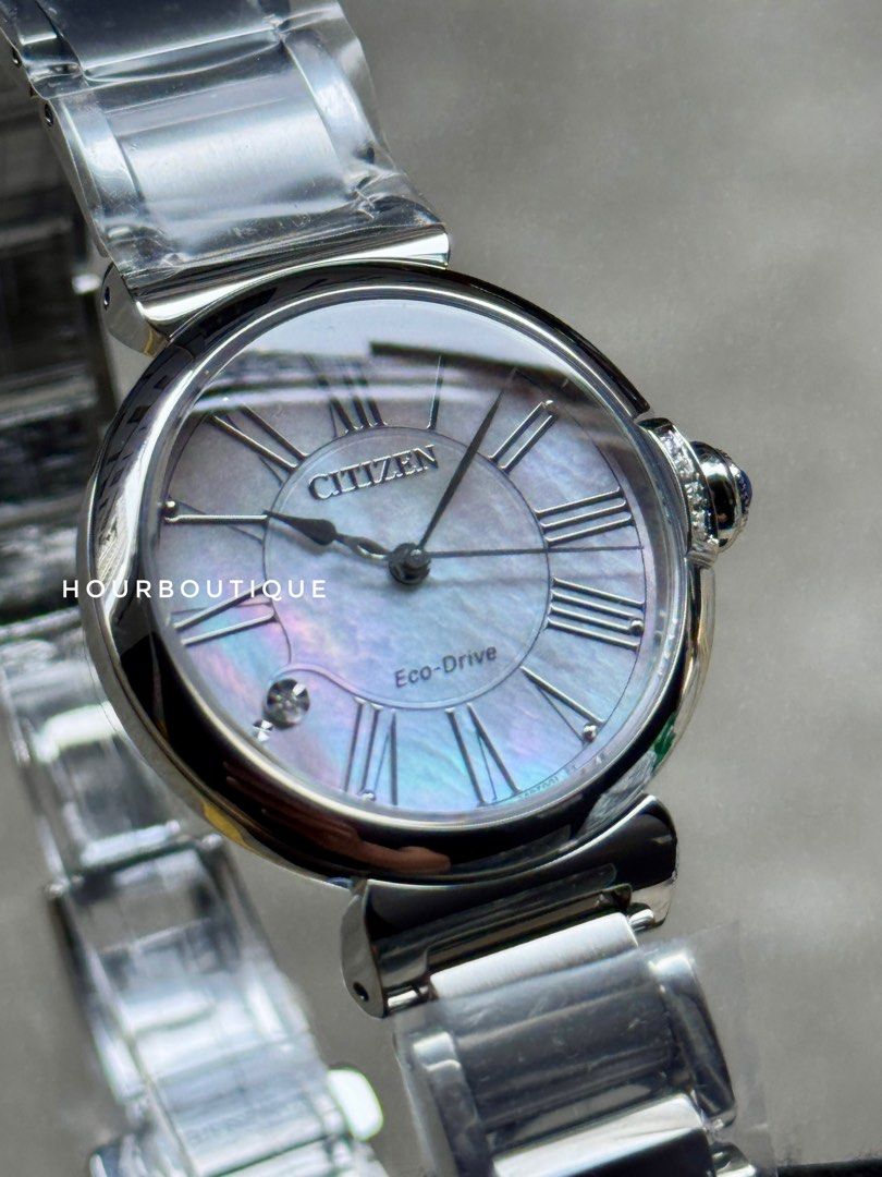 Brand New Citizen L Round Eco-Drive Pearl Dial Lady’s Watch EM1060-87N