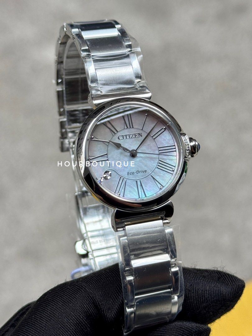 Brand New Citizen L Round Eco-Drive Pearl Dial Lady’s Watch EM1060-87N