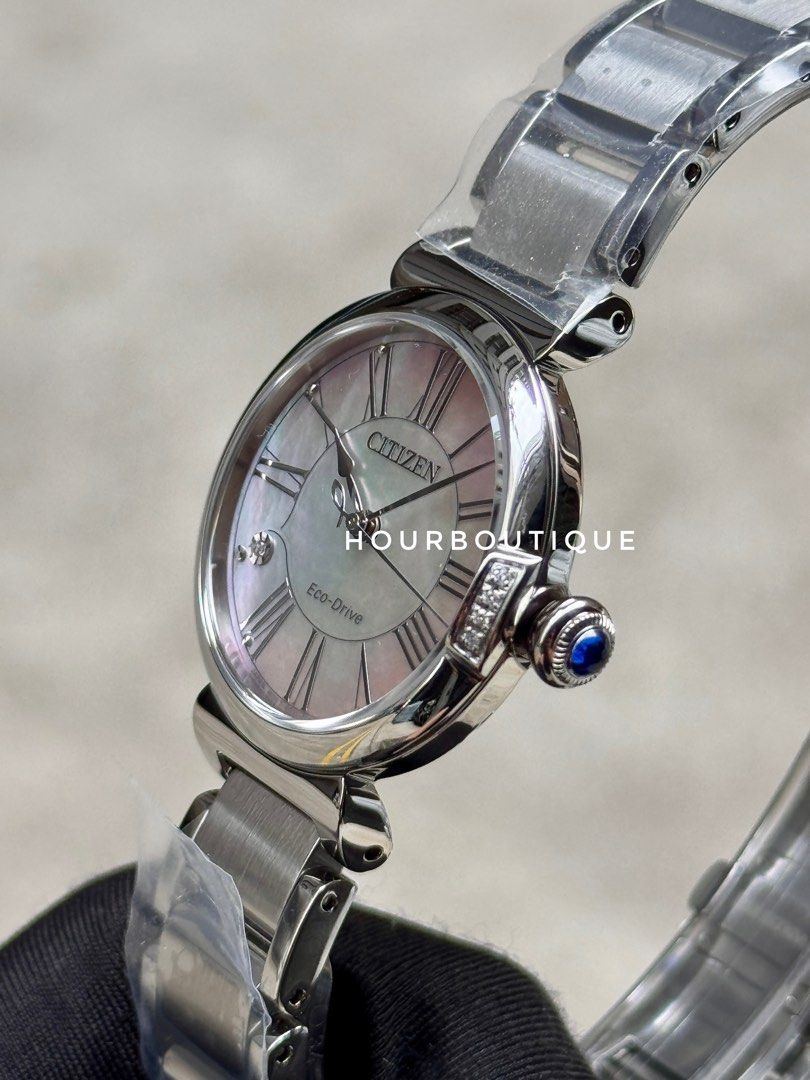 Brand New Citizen L Round Eco-Drive Pearl Dial Lady’s Watch EM1060-87N