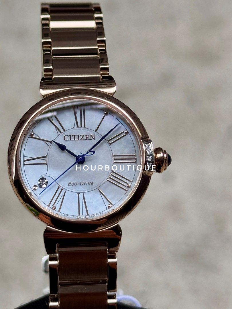 Brand New Citizen L Round Rose Gold Case Eco-Drive Lady’s Watch EM1063-89D