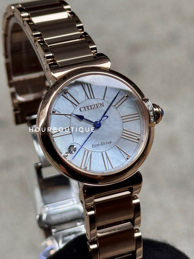 Brand New Citizen L Round Rose Gold Case Eco-Drive Lady’s Watch EM1063-89D