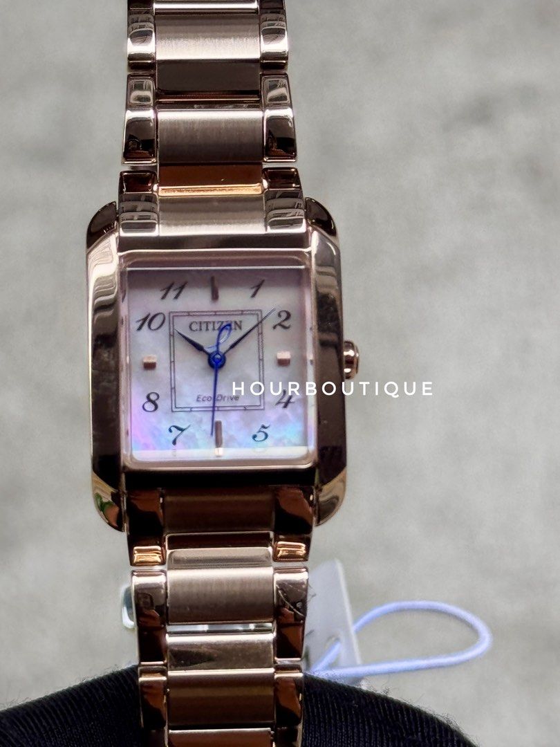 Brand New Citizen L Square Eco-Drive Pearl Dial Watch EW5603-89Y