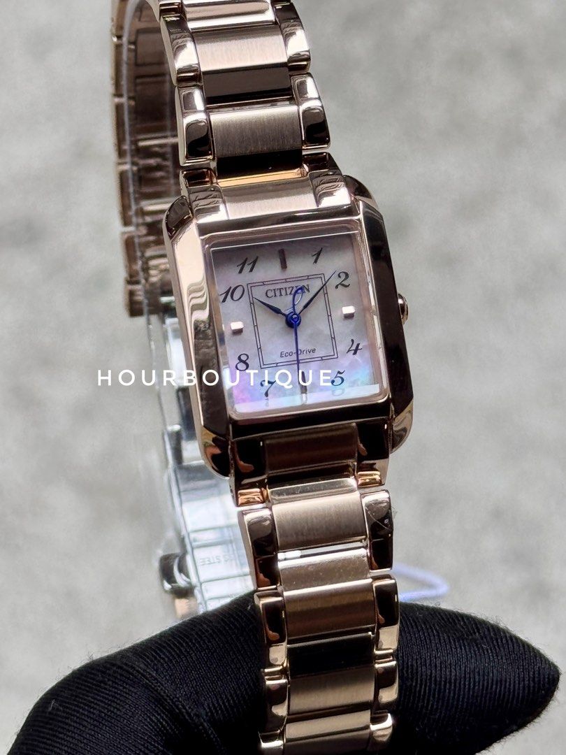 Brand New Citizen L Square Eco-Drive Pearl Dial Watch EW5603-89Y