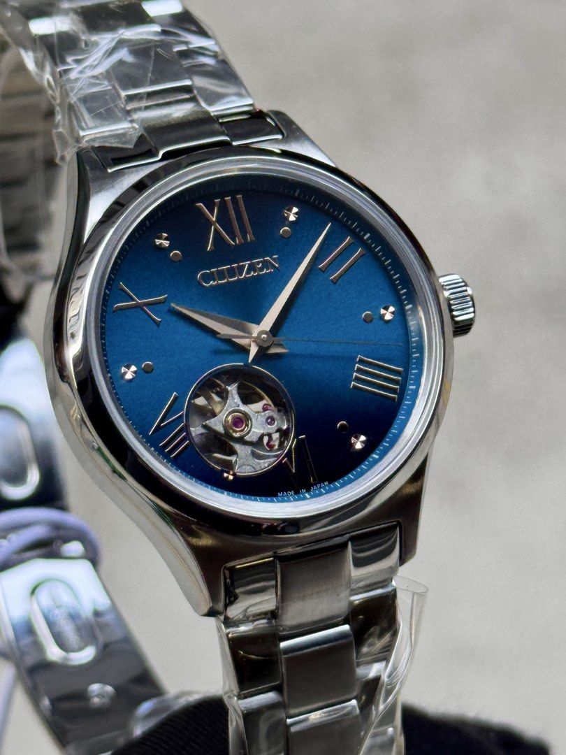 Brand New Citizen Open Heart Blue Gradient Dial Automatic Lady’s Watch PC1010-52L