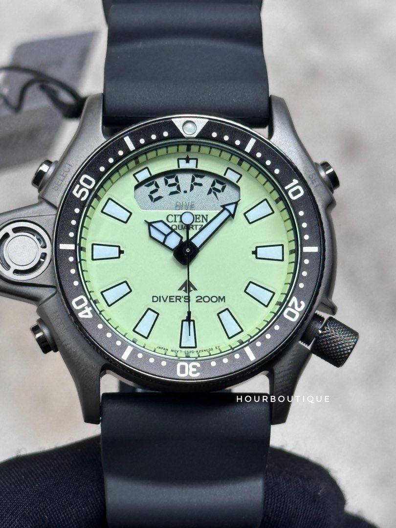 Brand New Citizen ProMaster AquaLand PVd Black Case Lume Dial Divers Watch JP2007-17W
