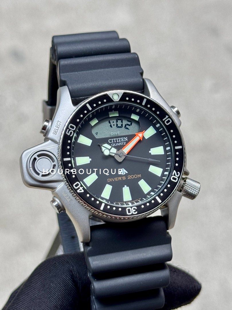 Brand New Citizen ProMaster AquaLand Divers Watch with Depth Gauge JP2000-08E