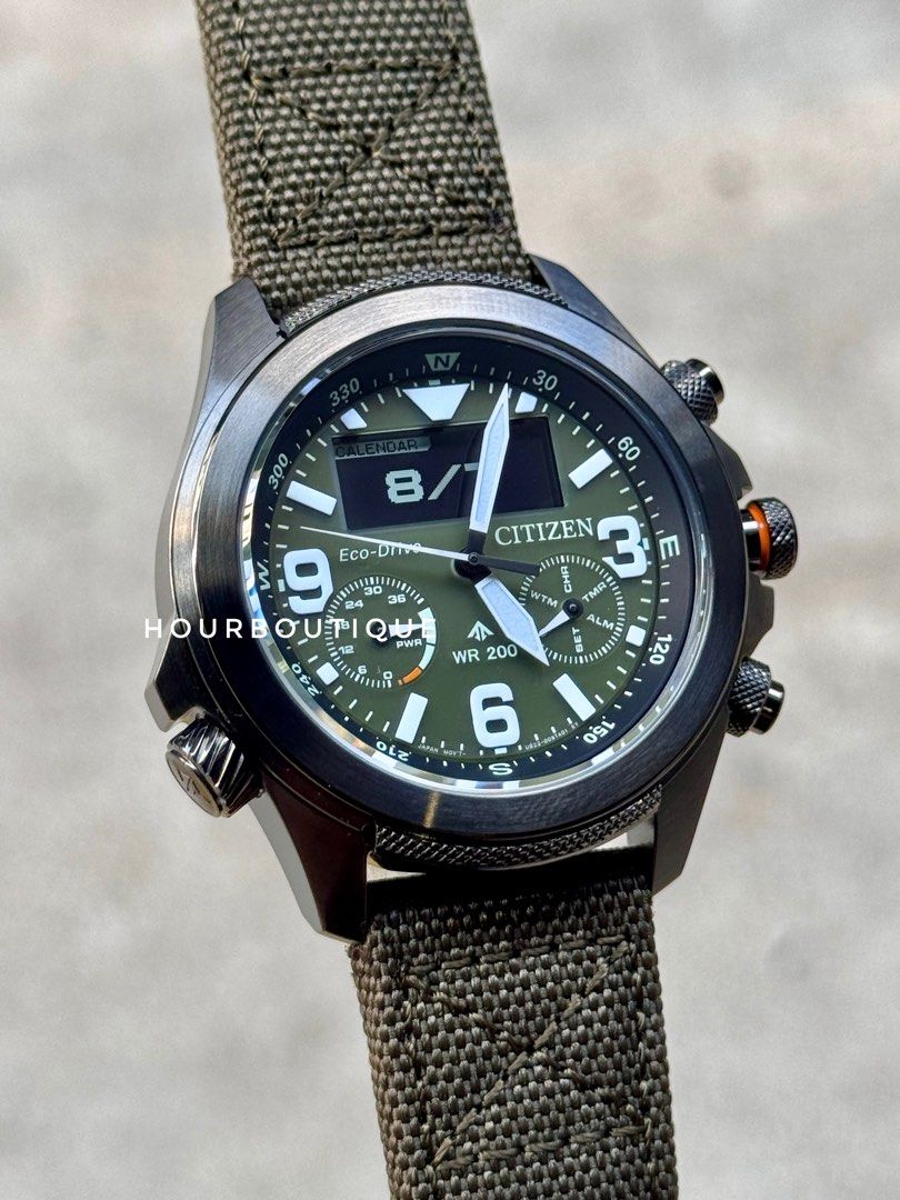Brand New Citizen ProMaster Land Ana Digital Green Dial FieldWatch JV1005-02W