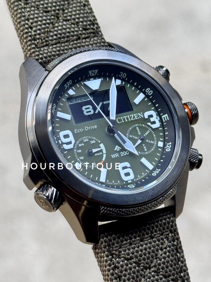 Brand New Citizen ProMaster Land Ana Digital Green Dial FieldWatch JV1005-02W