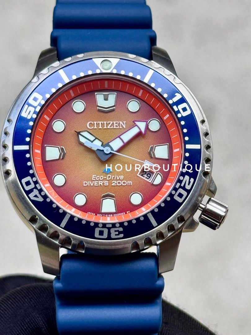 Brand New Citizen ProMaster Orange Dial Eco-Drive Mens Divers Watch BN1069-03X