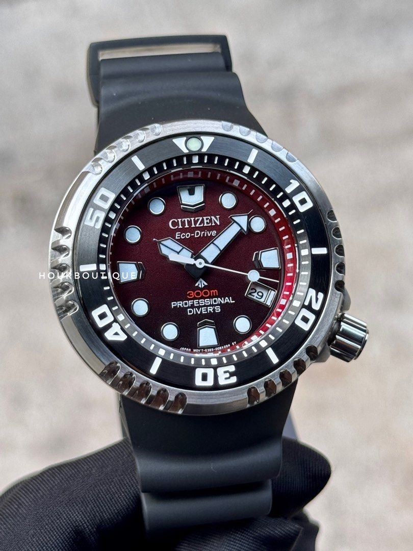 Brand New Citizen ProMaster Red Dial Eco-Drive Divers Watch BN1024-01Z
