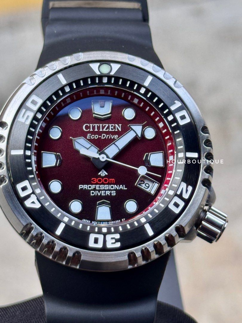 Brand New Citizen ProMaster Red Dial Eco-Drive Divers Watch BN1024-01Z