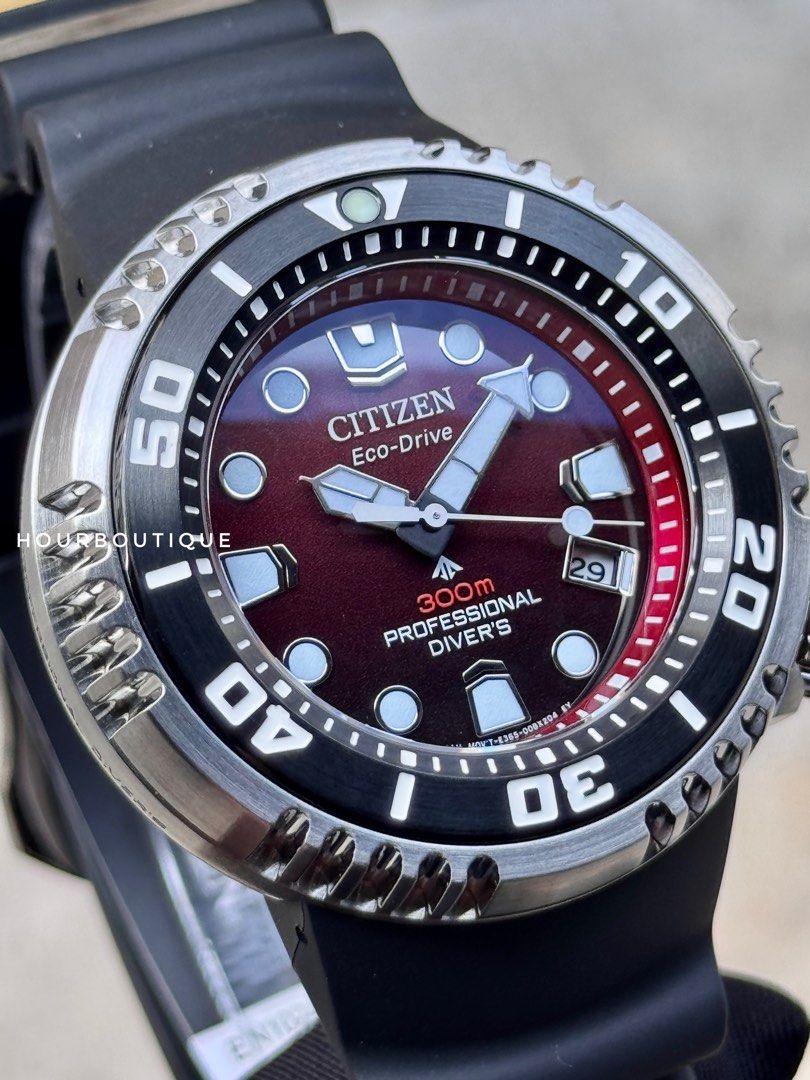 Brand New Citizen ProMaster Red Dial Eco-Drive Divers Watch BN1024-01Z