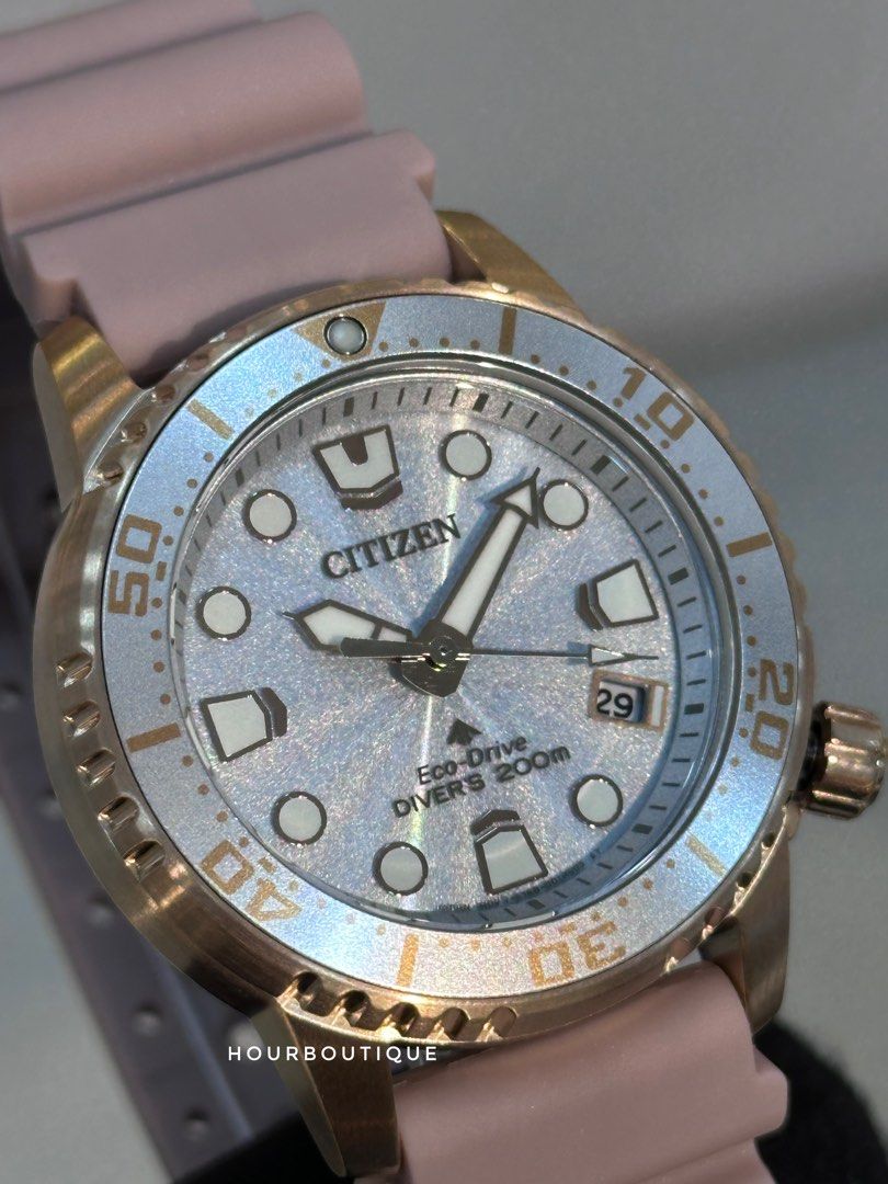 Brand New Citizen ProMaster Rose Gold Lady’s Eco-Drive Divers Watch EO2023-00A