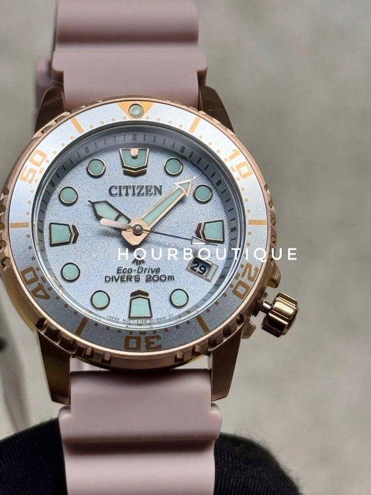 Brand New Citizen ProMaster Rose Gold Case, Eco-Drive Lady’s Divers Watch EO2023-00A
