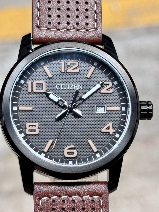 Brand New Citizen PVD Black Case Quartz Watch BI1025-02E