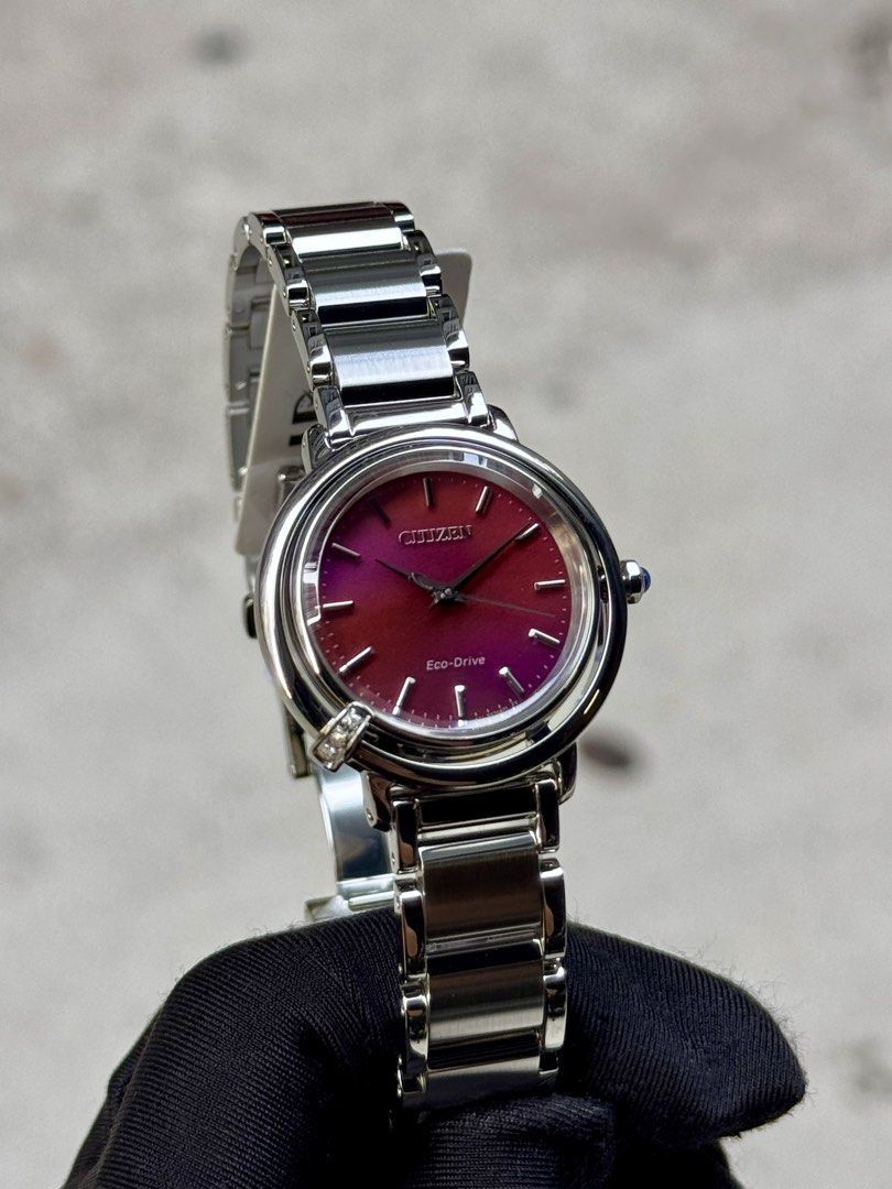 Brand New Citizen Red Pearl Dial Eco-Drive Lady’s Watch EM1090-78X