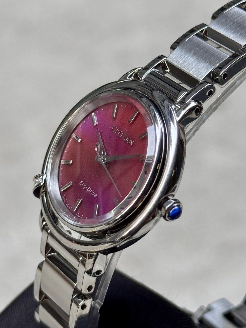 Brand New Citizen Red Pearl Dial Eco-Drive Lady’s Watch EM1090-78X