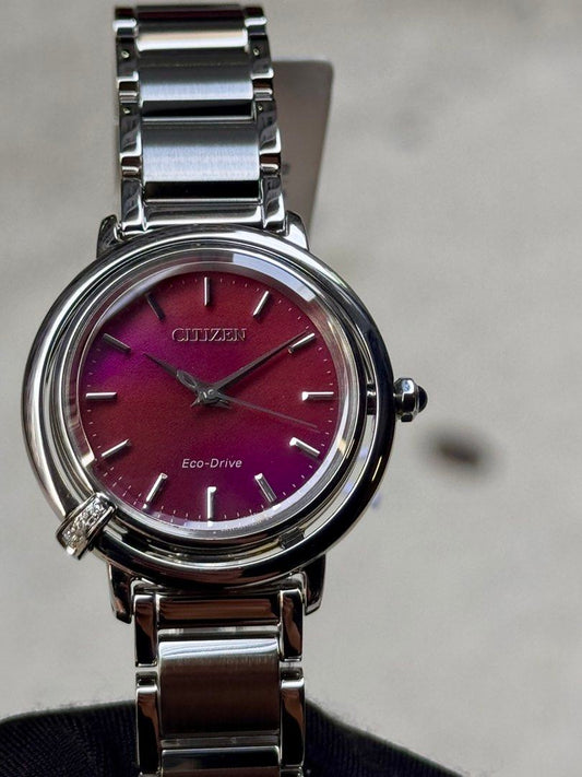 Brand New Citizen Red Pearl Dial Eco-Drive Lady’s Watch EM1090-78X