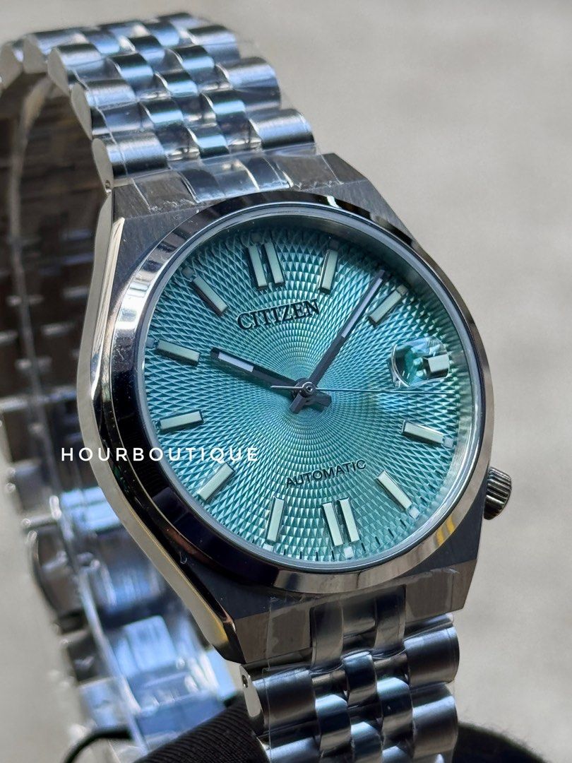 Brand New Citizen Tsuyosa Ice Blue Guilloche Dial Automatic Watch NK0030-51X