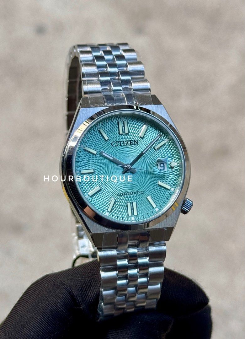 Brand New Citizen Tsuyosa Ice Blue Guilloche Dial Automatic Watch NK0030-51X