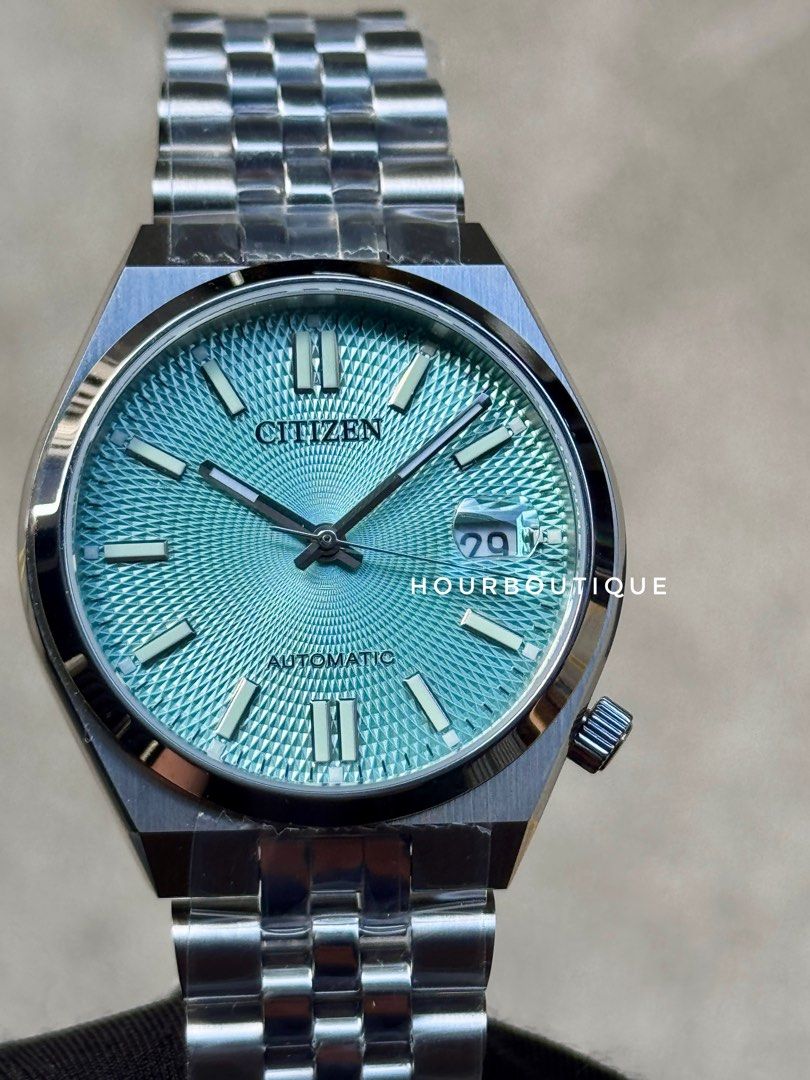 Brand New Citizen Tsuyosa Ice Blue Guilloche Dial Automatic Watch NK0030-51X