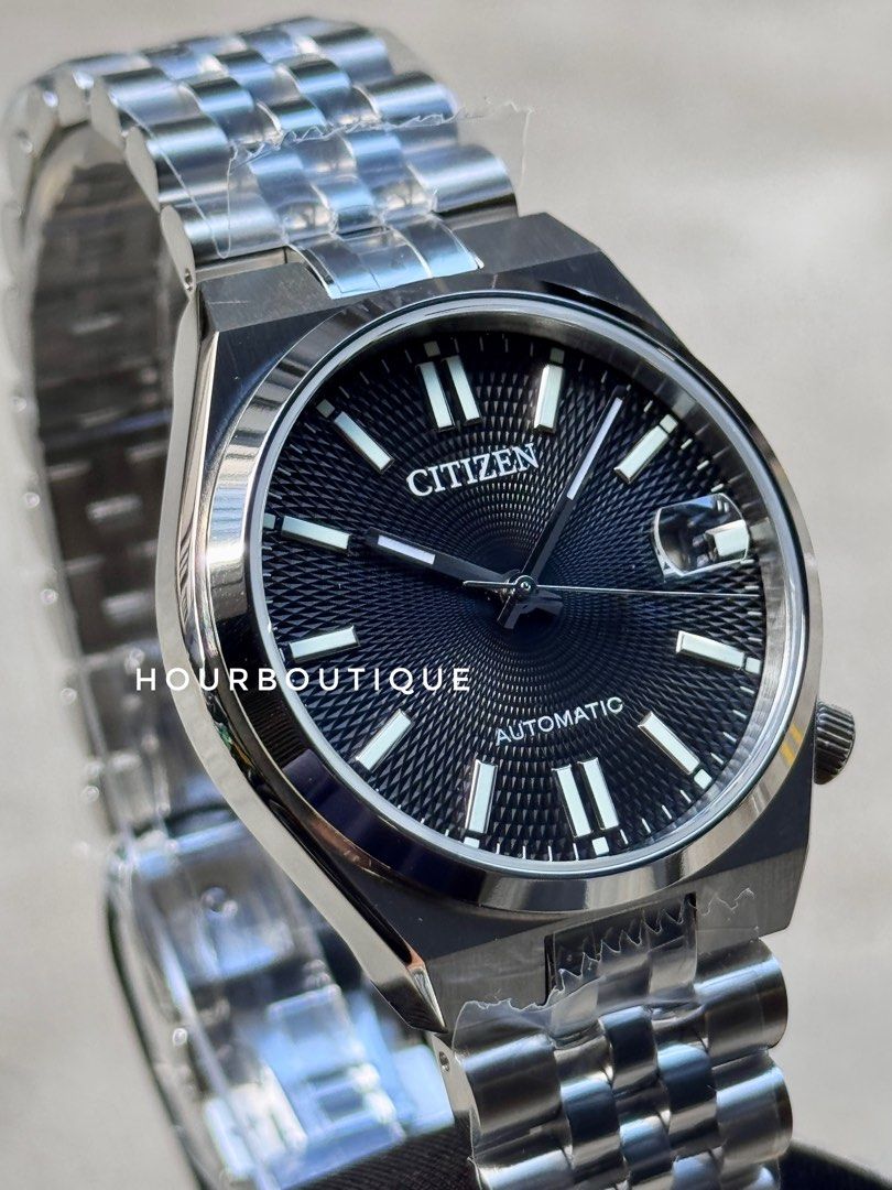 Brand New Citizen Tsuyosa Guilloche Black Dial Automatic Watch NK0030-51W