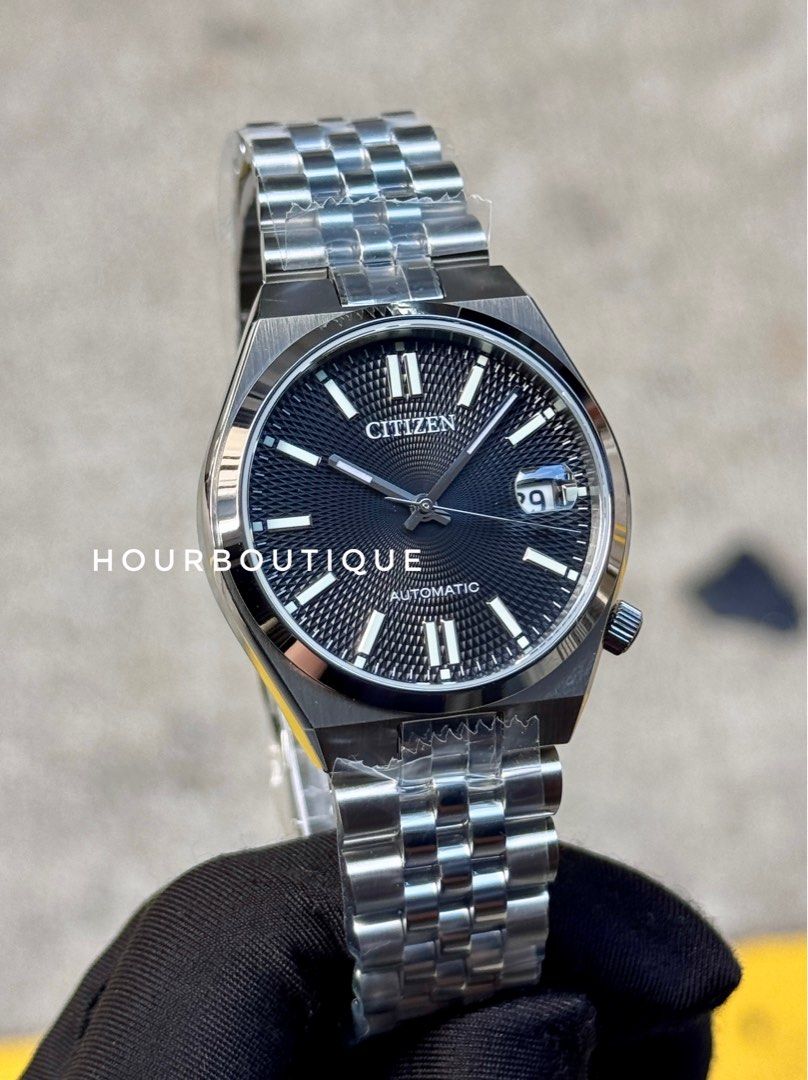 Brand New Citizen Tsuyosa Guilloche Black Dial Automatic Watch NK0030-51W