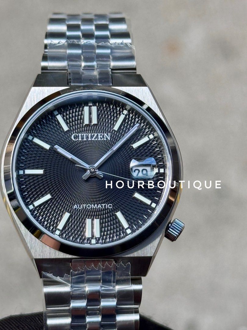 Brand New Citizen Tsuyosa Guilloche Black Dial Automatic Watch NK0030-51W
