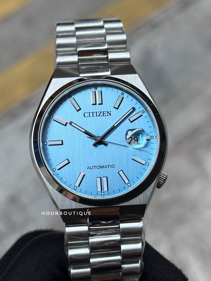 Brand New Citizen Tsuyosa Mint Blue with Rainbow Index Automatic Watch NJ0151-53L