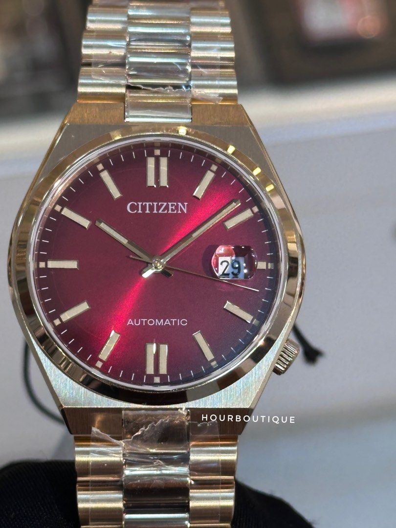 Brand New Citizen Tsuyosa Rose Gold Case Red Dial Automatic Watch NJ0153-82X