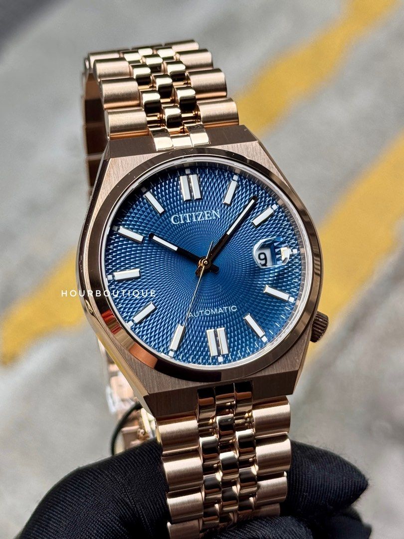 Brand New Citizen Tsuyosa Rose Gold PVD, Blue Dial Automatic Watch NK0023-57L