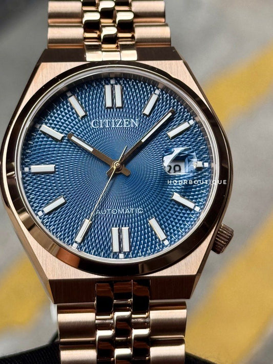 Brand New Citizen Tsuyosa Rose Gold PVD, Blue Dial Automatic Watch NK0023-57L