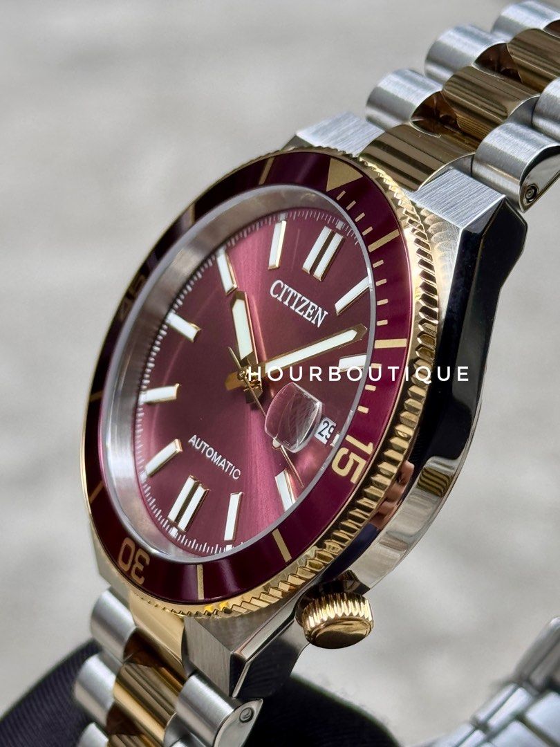 Brand New Citizen Tsuyosa Shore Two Tone Red Dial Automatic Watch NJ0234-58X