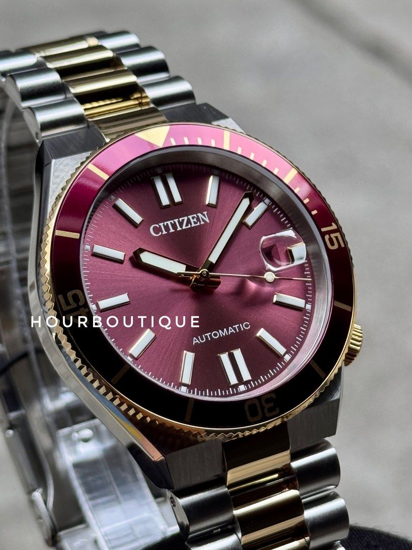 Brand New Citizen Tsuyosa Shore Two Tone Red Dial Automatic Watch NJ0234-58X