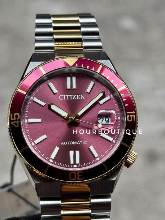 Brand New Citizen Tsuyosa Shore Two Tone Red Dial Automatic Watch NJ0234-58X