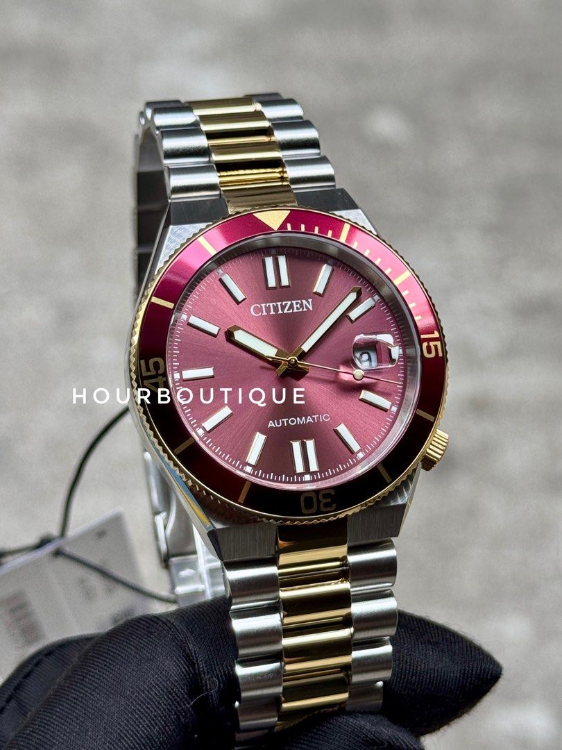 Brand New Citizen Tsuyosa Shore Two Tone Red Dial Automatic Watch NJ0234-58X