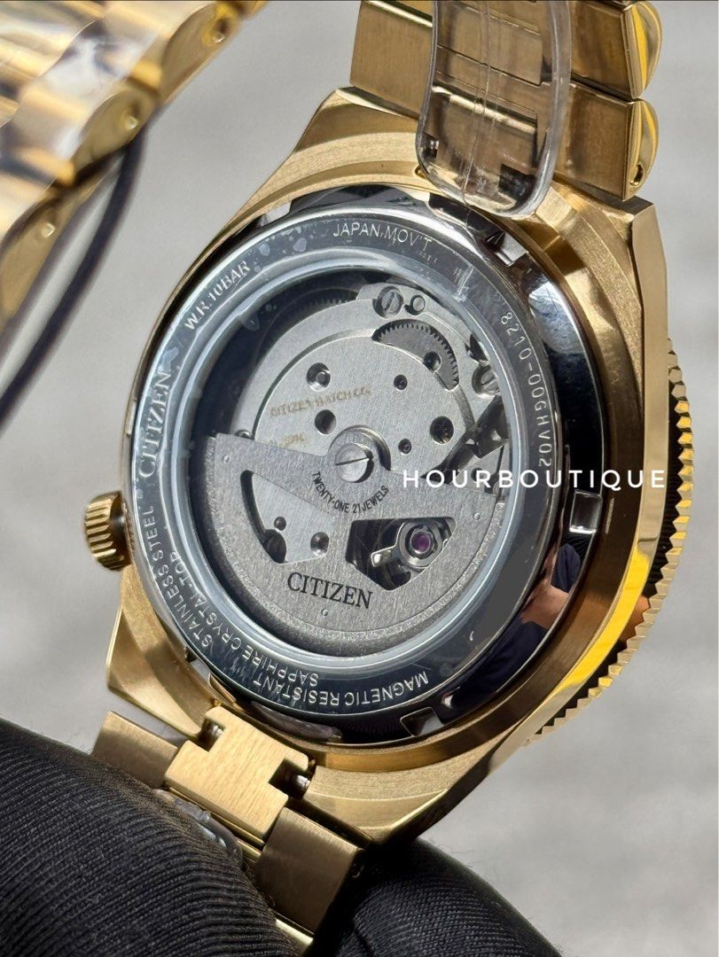 Brand New Citizen Tsuyosa Shore PVD Gold and Green Automatic Watch NJ0232-50X