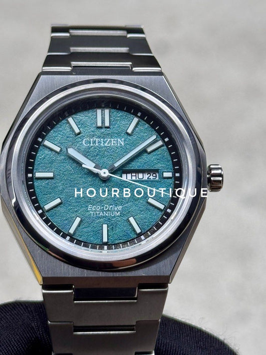 Brand New Citizen ZenShin Green Forest Dial, Eco-Drive Super Titanium Watch