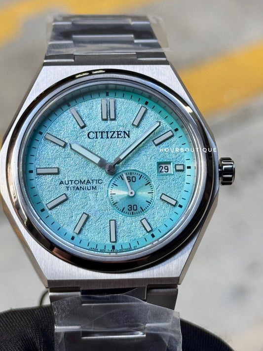 Brand New Citizen ZenShin Sky Blue Dial, Automatic Titanium Watch NJ0180-80M
