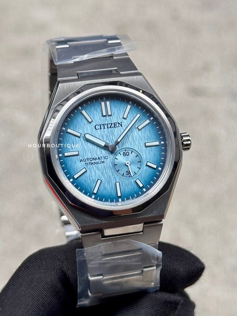 Brand New Citizen ZenShin Super Titanium Ice Blue Dial Automatic Watch NK5020-58L