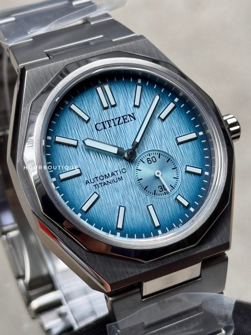 Brand New Citizen ZenShin Super Titanium Ice Blue Dial Automatic Watch NK5020-58L