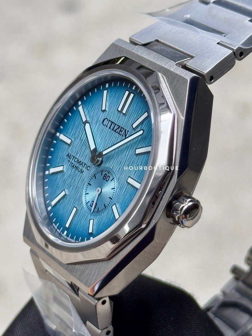 Brand New Citizen ZenShin Super Titanium Ice Blue Dial Automatic Watch NK5020-58L