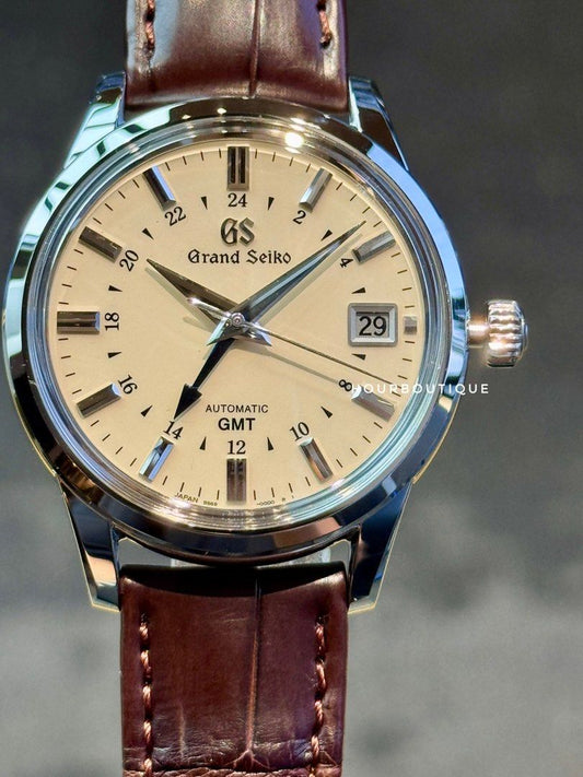 Brand New Grand Seiko Cream Dial GMT Automatic Field Watch SBGM221