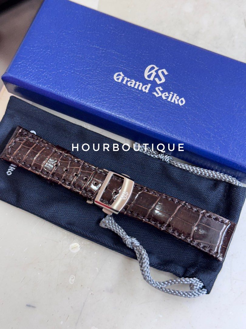 Brand New Grand Seiko Genuine Alligator 19mm Leather Strap and 18mm Deployant Clasp