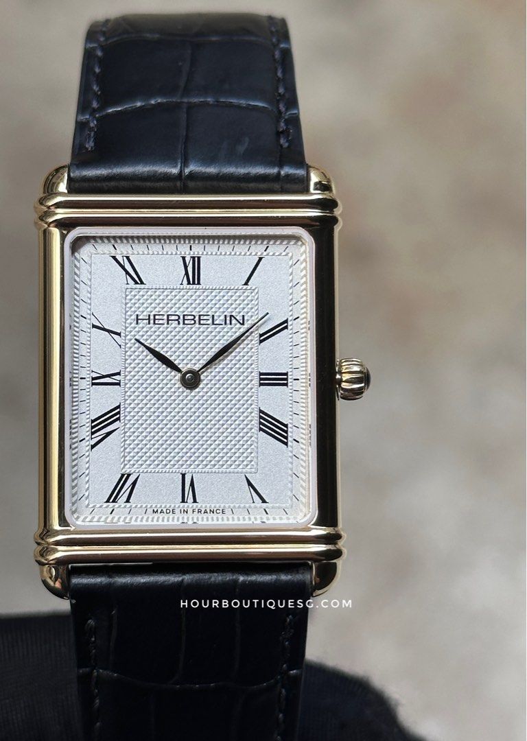 Brand New Herbelin Art Deco Quartz Men’s Watch PVD Gold Case