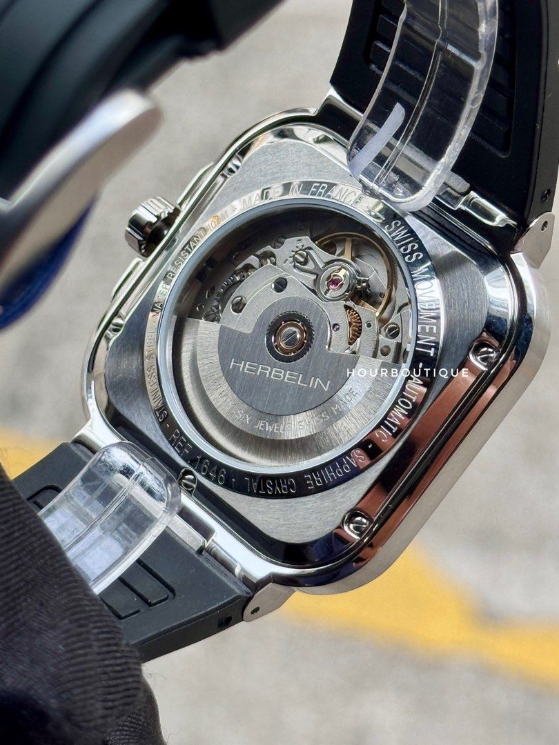 Brand New Herbelin Cap Camarat Square Blue Dial Automatic Watch